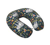 Buewutiry Oreiller de voyage en mousse à mémoire de forme pour avion - Doux et mignon paresseux (1) Oreiller de cou en forme de U pour dormir pour les voyages, la voiture, le train, la sieste et la