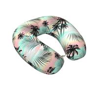 Buewutiry Oreillers de voyage en mousse à mémoire de forme pour avions - Oreiller de cou doux en forme de palmier tropical en forme de U pour dormir pour les voyages, la voiture, le train, la sieste