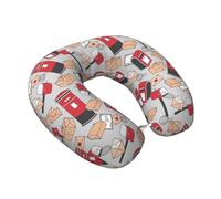 Buewutiry Oreillers de voyage en mousse à mémoire de forme pour avions - Tampon souple motif boîte aux lettres en forme de U pour dormir pour les voyages, la voiture, le train, la sieste et la maison
