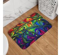 Buewutiry Paillasson d'entrée intérieur ou extérieur - 40,6 x 61 cm - Lavable - Arc-en-ciel - Tapis de salle de bain pour salle de bain et cuisine - Tapis de sol pour salle de bain et cuisine