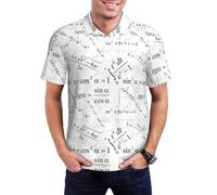 Buewutiry Polo pour homme - Imprimé Equation Math Décontracté Manches Courtes Boutonné Polo de golf pour homme, Noir , 4XL