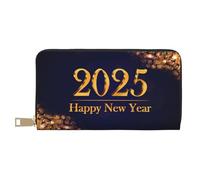 Buewutiry Portefeuille fin en cuir pour homme et femme - Portefeuille avec fermeture éclair pour le Nouvel An 2025