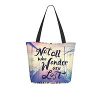 Buewutiry Sac fourre-tout de voyage pour femme - Léger avec fermeture éclair « Not All Those Who Wander Are Lost »