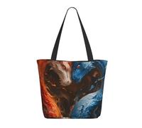 Buewutiry Sac fourre-tout de voyage pour femme - Sac à bandoulière léger rouge et bleu avec motif dragon de feu F, sac à main pour infirmière, plage pour femme, grand sac à main tendance pour femme