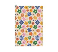 Buewutiry Serviettes de golf pour homme et femme - 61 x 40,6 cm - Motif fleurs de marguerites groovy absorbantes à séchage rapide - Pour nettoyer les sacs de golf - Accessoires avec mousqueton