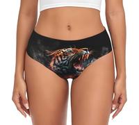 Buewutiry Sous-vêtements pour femme - Cool Tiger Comfort Stretch Culotte bikini pour femme, noir, X-Small