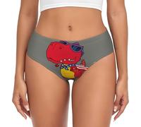 Buewutiry Sous-vêtements pour femme - Dinosaure Super Héros Cartoon Confortable Stretch Culotte Bikini Sous-vêtements pour femme, noir, XX-Large
