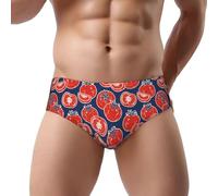 Buewutiry Sous-vêtements pour homme - Joli maillot de bain pour homme - Bleu tomate rouge extensible respirant coupe classique, noir, 3X-Large