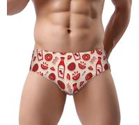 Buewutiry Sous-vêtements pour homme - Ketchup à la tomate mignonne, extensible, respirant, coupe classique, slip bikini pour homme, noir, Small