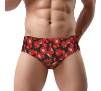 Buewutiry Sous-vêtements pour homme - Mignon délicieux tomate extensible respirant coupe classique sous-vêtements bikini pour homme, noir, X-Large