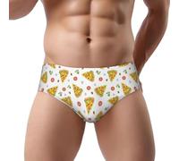 Buewutiry Sous-vêtements pour homme - Mignon Tomate Pizza Stretch Respirant Coupe Classique Sous-vêtements Bikini Slip pour homme, noir, XX-Large