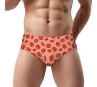 Buewutiry Sous-vêtements pour homme - Mignon Tomate Stretch Respirant Coupe Classique Sous-vêtements Bikini Slip pour homme, noir, X-Large