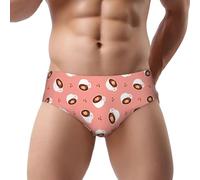 Buewutiry Sous-vêtements pour homme - Tasse blanche imprimé café rose extensible respirant coupe classique sous-vêtements bikini pour homme, noir, X-Large