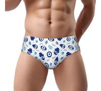 Buewutiry Sous-vêtements pour homme - Vintage bleu mauvais œil stretch respirant coupe classique sous-vêtements pour homme, noir, Small
