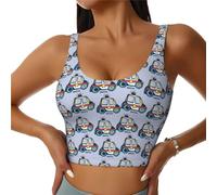 Buewutiry Soutien-gorge de sport pour femme à soutien élevé - Débardeur d'entraînement court doux pour femme, noir, Taille S