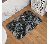 Buewutiry Tapis de porte d'entrée d'intérieur ou d'extérieur - 40,6 x 61 cm - Lavable - Motif de faucheuse - Tapis de salle de bain pour salle de bain et cuisine - Tapis de sol pour salle de bain et