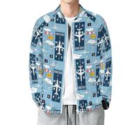 Buewutiry Veste légère pour homme - Avions et panneaux d'aviation - Veste bomber décontractée à fermeture éclair pour homme, Style 30, Small