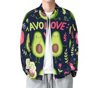 Buewutiry Veste légère pour homme - Avocado Love Veste bomber décontractée à fermeture éclair pour homme, Style-10, Small