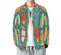 Buewutiry Veste légère pour homme - Blouson bomber décontracté zippé coloré pour homme, Style :, X-Large
