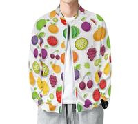 Buewutiry Veste légère pour homme - Veste bomber décontractée à fermeture éclair avec motif fruits colorés pour homme, Style 18, X-Large