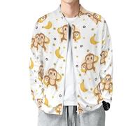 Buewutiry Veste légère pour homme - Veste bomber décontractée à fermeture éclair pour homme - Joli singe banane, Style 20, X-Large
