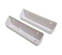 Bueyfolt Lot de 2 plateaux pour accessoires d'évier de cuisine avec matériel de montage, blanc, 35,6 cm (plateau ouvert classique et plateau d'accessoires avec anneau porte-savon et porte-savon)