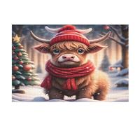 Bœuf des Highlands Puzzle EnfFourmis 1000pcs, Puzzles en Bois- Kit Bricolage Relax Jeux pour Adolescents Et Adultes Cadeaux （75×50cm）