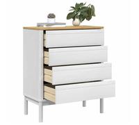 BUFEET Avec rangement Blanc - LEMON® Commode de chambre FLORo - blanc - Bois de pin massif 917 - Soldes