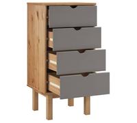 BUFEET Avec rangement Gris - LEMON® Commode de chambre OTTA marron et - Gris - 45x39x90cm - Bois de pin massif 384 - Soldes