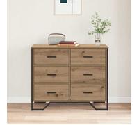 BUFEET Avec rangement Marron - LEMON® Commode de chambre avec tiroir 2 pcs - chêne artisanal - 91x35 5x74 5cm 311 - Soldes