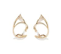 Bufenia 1 paire de boucles d'oreilles simples en forme d'elfe avec crochet pour oreilles de chat non percées, Cristal Métal