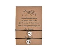 Bufenia Bracelets soeur pour meilleur ami amitié coeur bracelets à breloques ensemble promesse BFF Bestie correspondant bracelets longue distance (Étoile de la lune)
