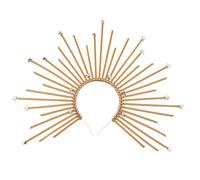 Bufeti Serre-tête auréole de déesse pour femmes - Accessoire de déguisement pour Halloween, carnaval, fête - Doré (étoile dorée)