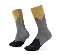 Buff®| Chaussettes LW Merino Wool Crew Lightweight, Randonnée, Durabilité naturelle, Confortable, Rembourré S Grey
