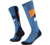 Buff Chaussettes Merino HW Over the Calf Laine mérinos, Contrôle des odeurs, Régulation thermique, Amortissement, Confort, Ski, Neige, Qualité Hommes Femmes XL Royal Blue