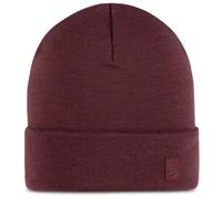 Buff - Heavyweight Merino Wool Hat - Bonnet - One Size - solid garnet