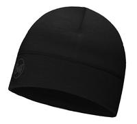 Buff Lightweight Merino Wool Bonnet Solid Black Unisexe one size