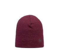 Buff Merino Wool Bonnets Midweight Homme Femme Adulte, Echarpe Multifonctionnelle, 100% Laine Mérinos, Randonnée, Outdoor, Durable, Légère, Rouge, Taille Unique