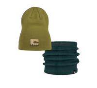 BUFF® Product Bundle | BUFF® Street Knitted Bonnet Lilon Long Moss et Knitted & Fleece Tour de cou Renvi Silversage Taille unique Adulte