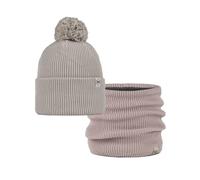 BUFF® Product Bundle | BUFF® Street Knitted Bonnet Renvi Birch Gray Beige et Knitted & Fleece Tour de Cou Renvi Rosewood Rosa Taille unique Adulte