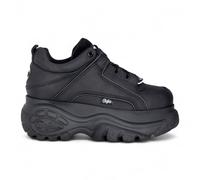 Buffalo 1339-14-2.0 Baskets Plates Formatrices En Cuir Noir Pour Femmes
