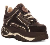 Buffalo 1339-14 Cls Plateforme À Lacets Baskets Femmes Marron Beige UK 3 - 8