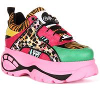 Buffalo 1339-14 Rev Vegan Plateforme Femmes Trainer Tiger Pink EU 36-42