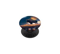Buffalo American Bison Western Watercolor PopSockets PopGrip Adhésif