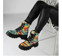 BUFFALO Aspha Lace Up Hi - Vegan Nappa - Black Rainbow 38