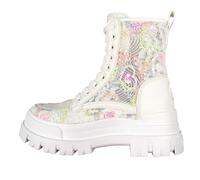 BUFFALO Aspha RLD Bloom Chaussures à lacets pour femme, Blanc/rose/bleu, 38 EU