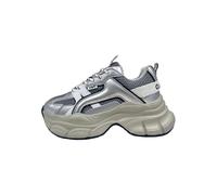 BUFFALO Baskets basses noir / argent / blanc, Taille 37