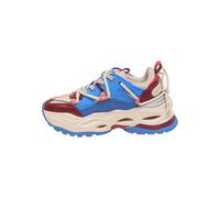 BUFFALO Baskets basses 'Triplet Lace' crème / bleu / rouge / rouge foncé, Taille 39