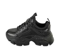 Buffalo Baskets basses femme Binary Chain cuir nappa vegan Noir 40