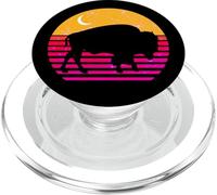 Buffalo Bison American Buffalo Black Moon Stars Gift PopSockets PopGrip pour MagSafe